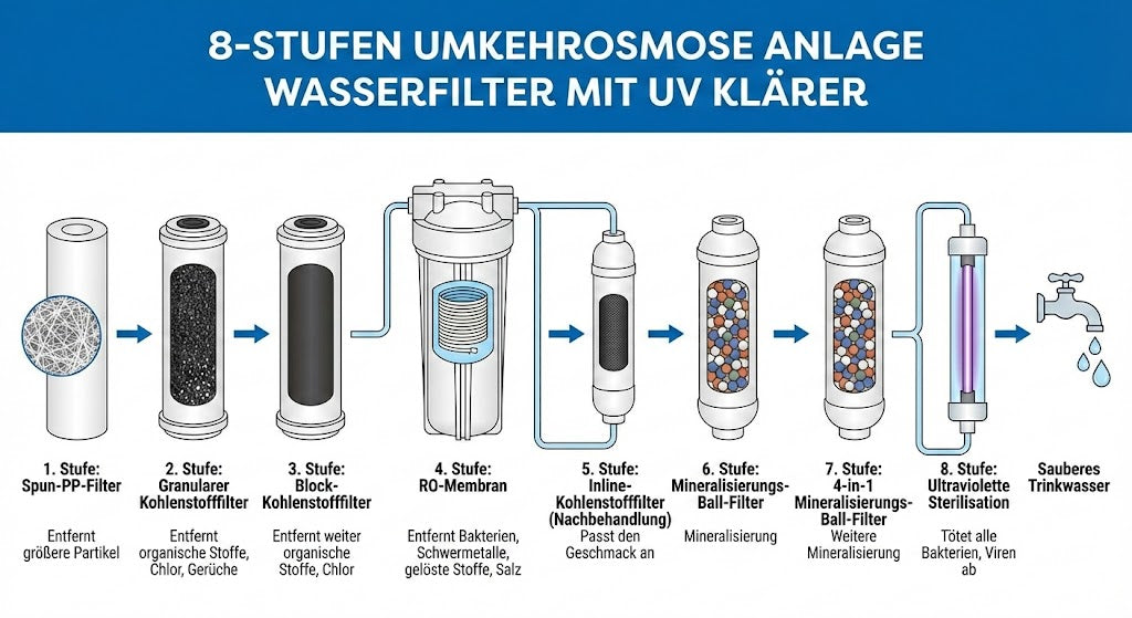 3x 8,25 Zoll Wasserfilter-Schnellanschluss