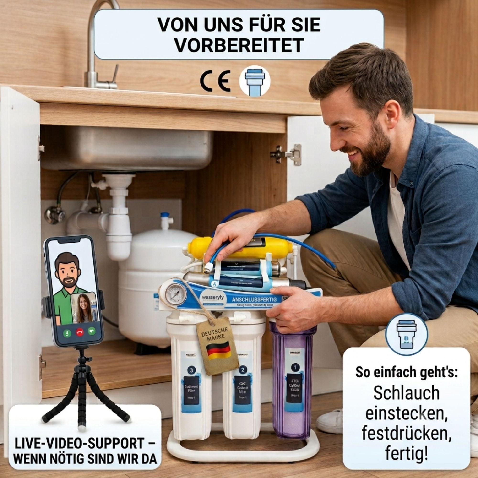 Wasserly | 8-Stufen Umkehrosmose Anlage Wasserfilter mit UV Klärer