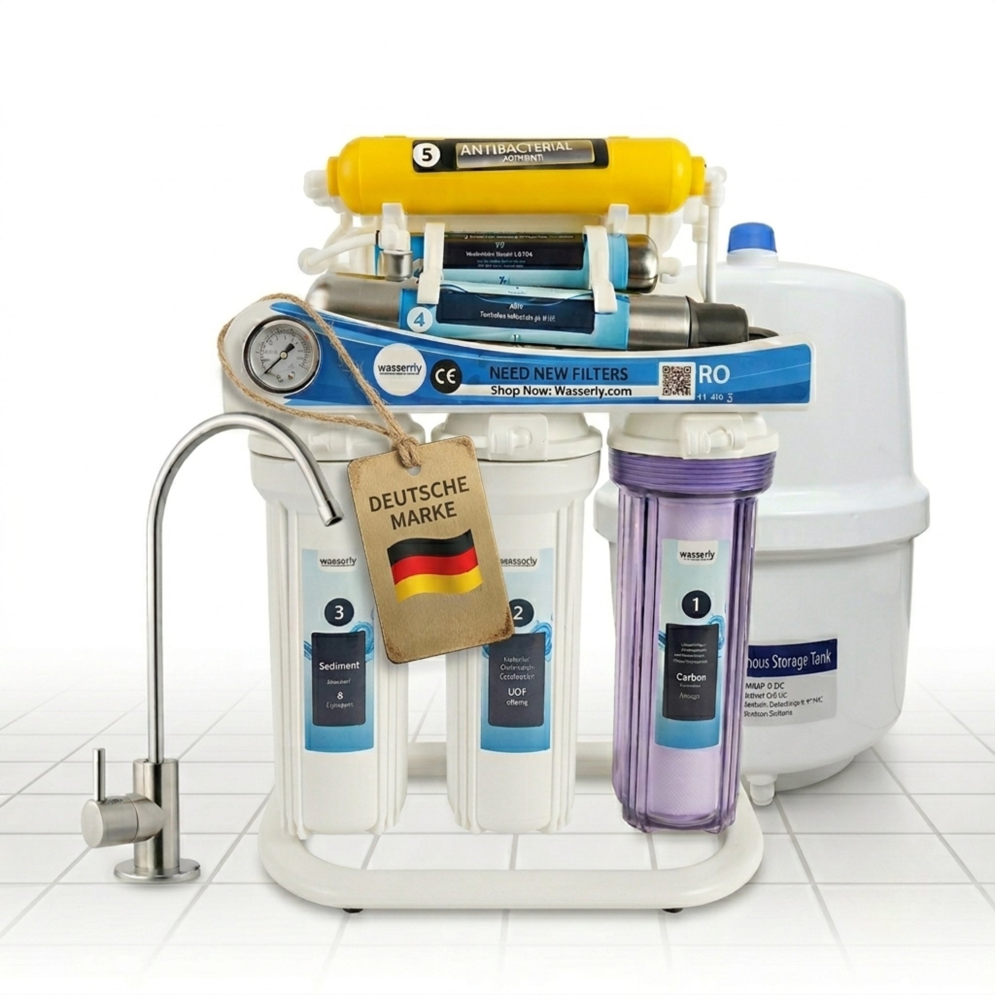 Wasserly | 8-Stufen Umkehrosmose Anlage Wasserfilter mit UV Klärer